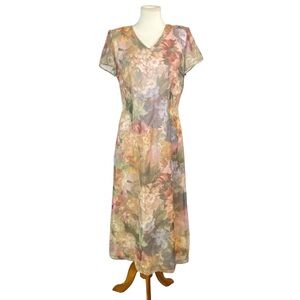 Vintage Michael B LTD petites floral dress size 10P